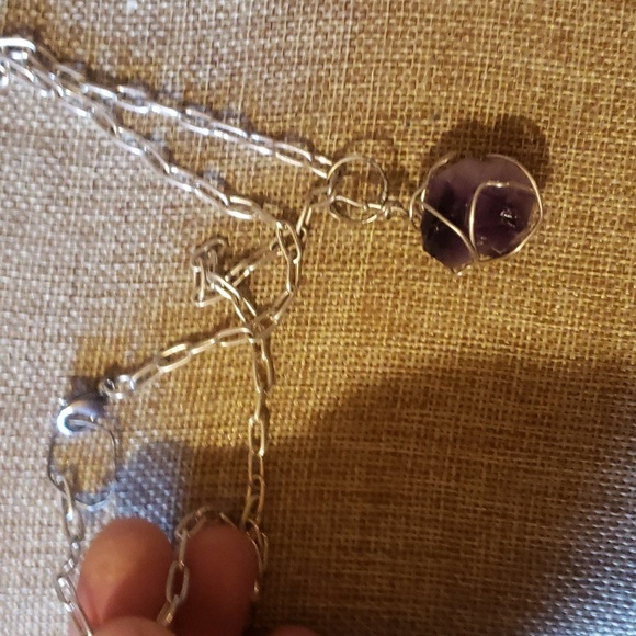 Amethyst natural with 925 filled oval chain - Picture 5 of 6